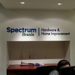 3d letter sign in office lobby